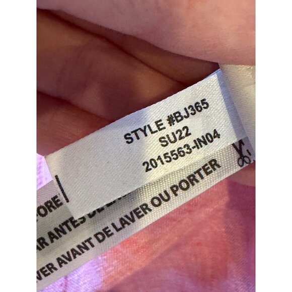 J Crew Shirt Women 0 Pink Linen V Back Short Puff Sleeve Top Preppy Lagenlook - Picture 14 of 14